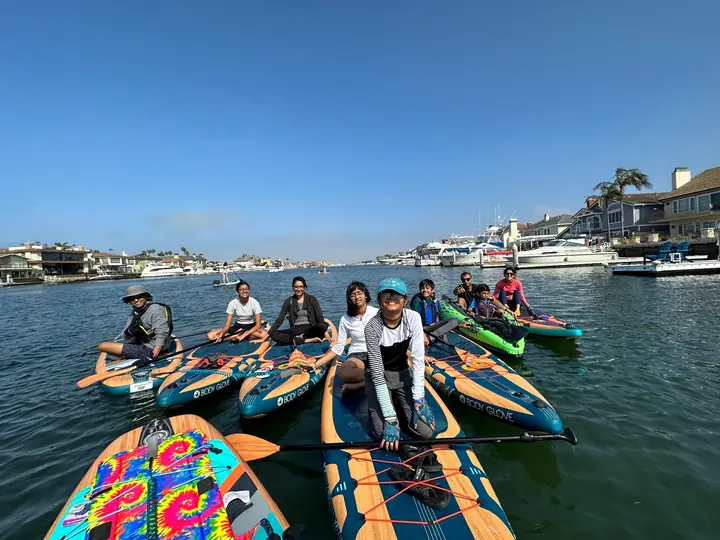 Community members in an active outdoor experience