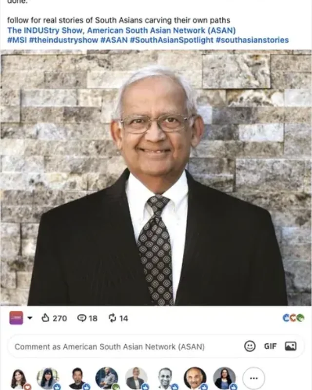 LinkedIn post highlighting Manu’s leadership journey