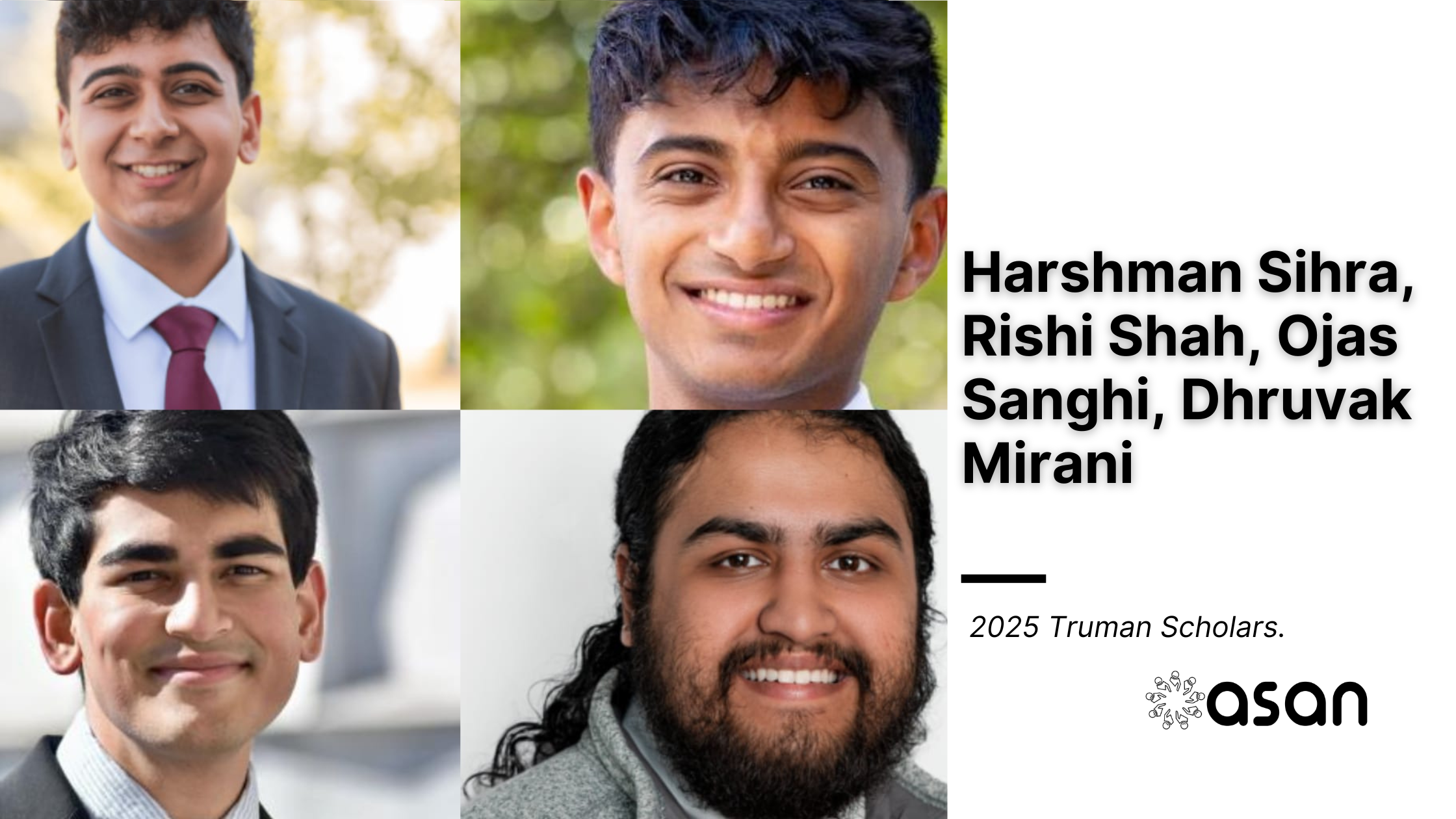 Four Indian-American Students Named 2025 Truman Scholars