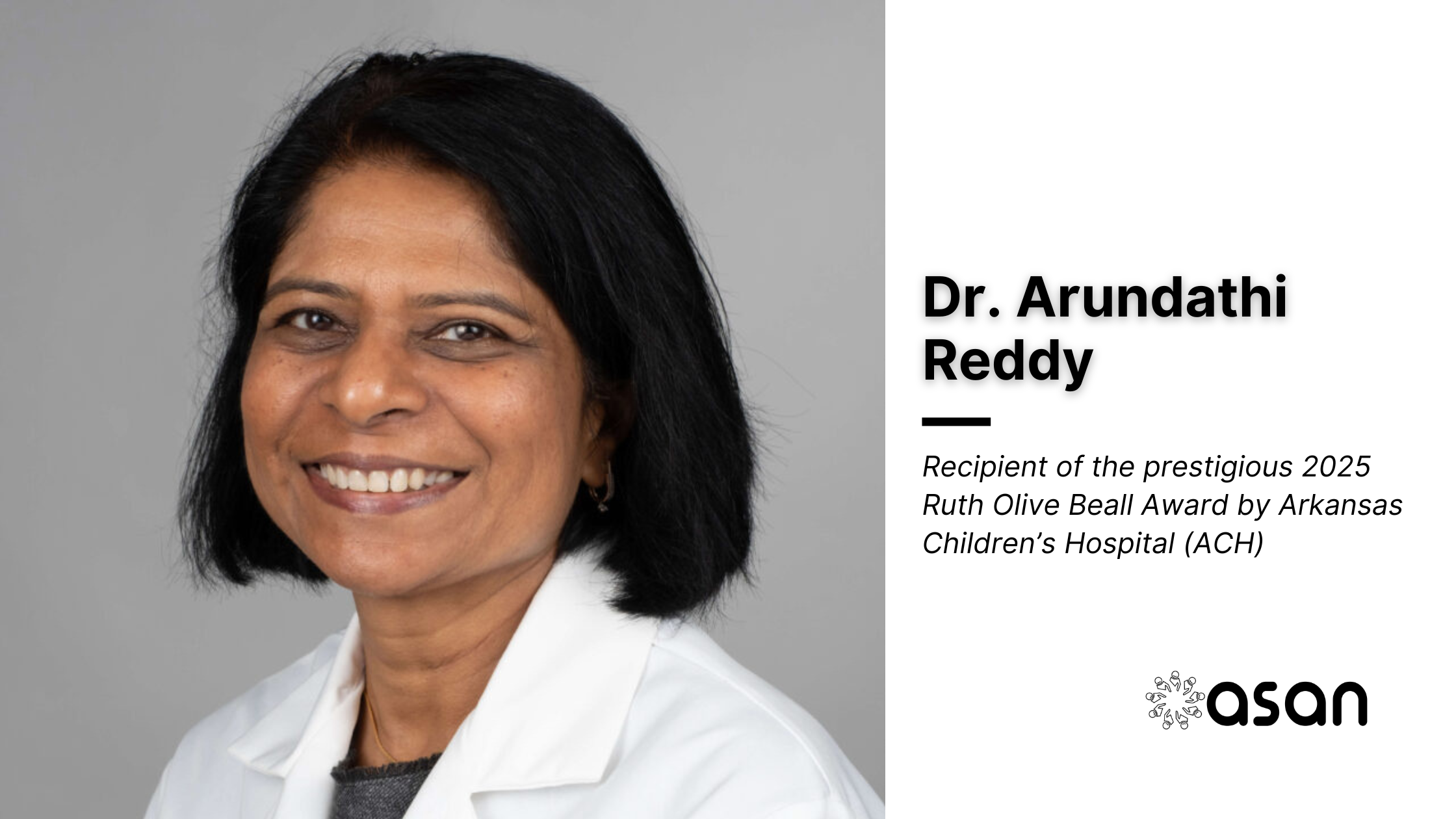 Olive Reddy Dr. Arundathi Reddy Honored with 2025 Ruth Olive Beall Award