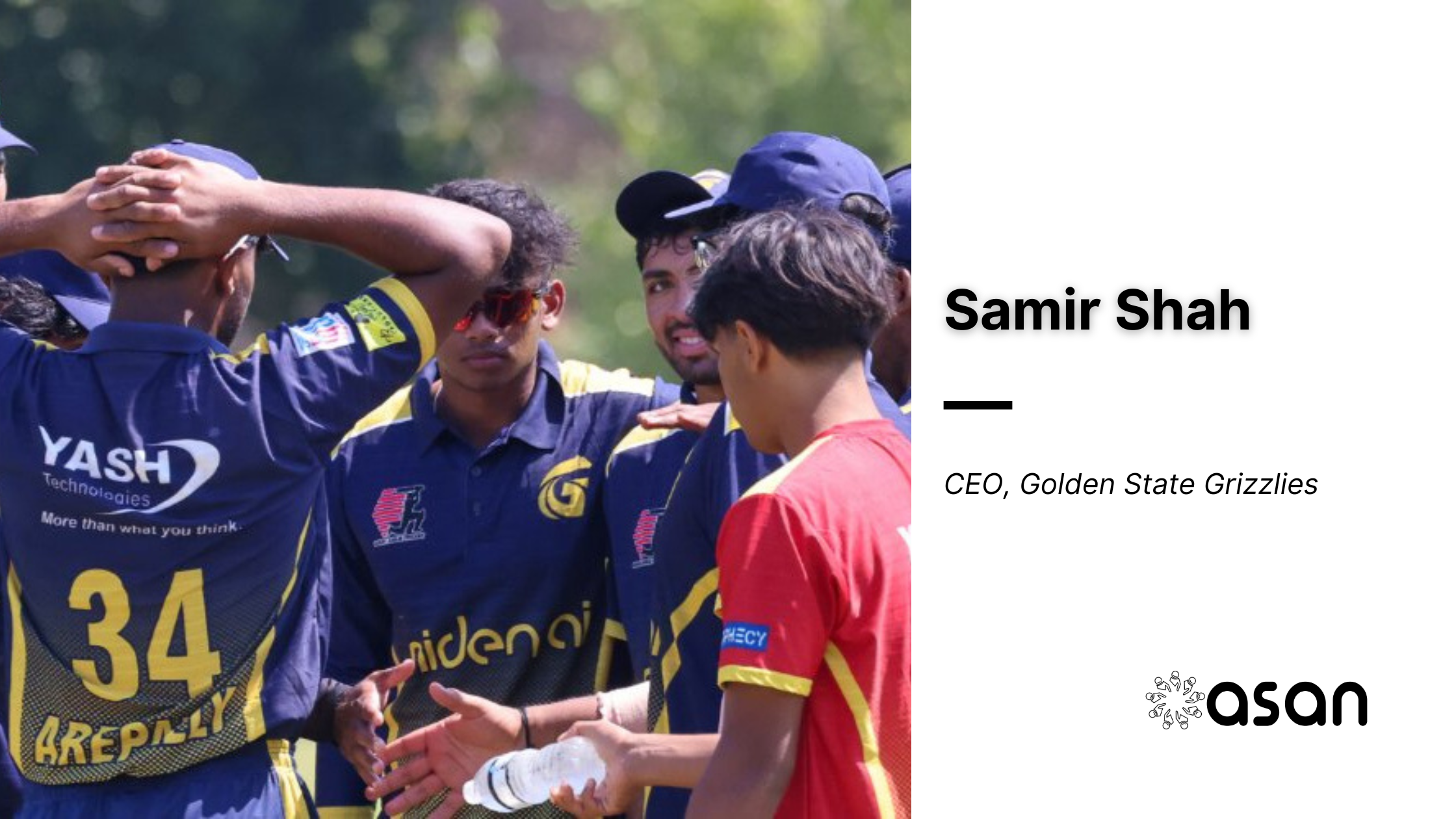 Samir Shah Appointed CEO of Golden State Grizzlies