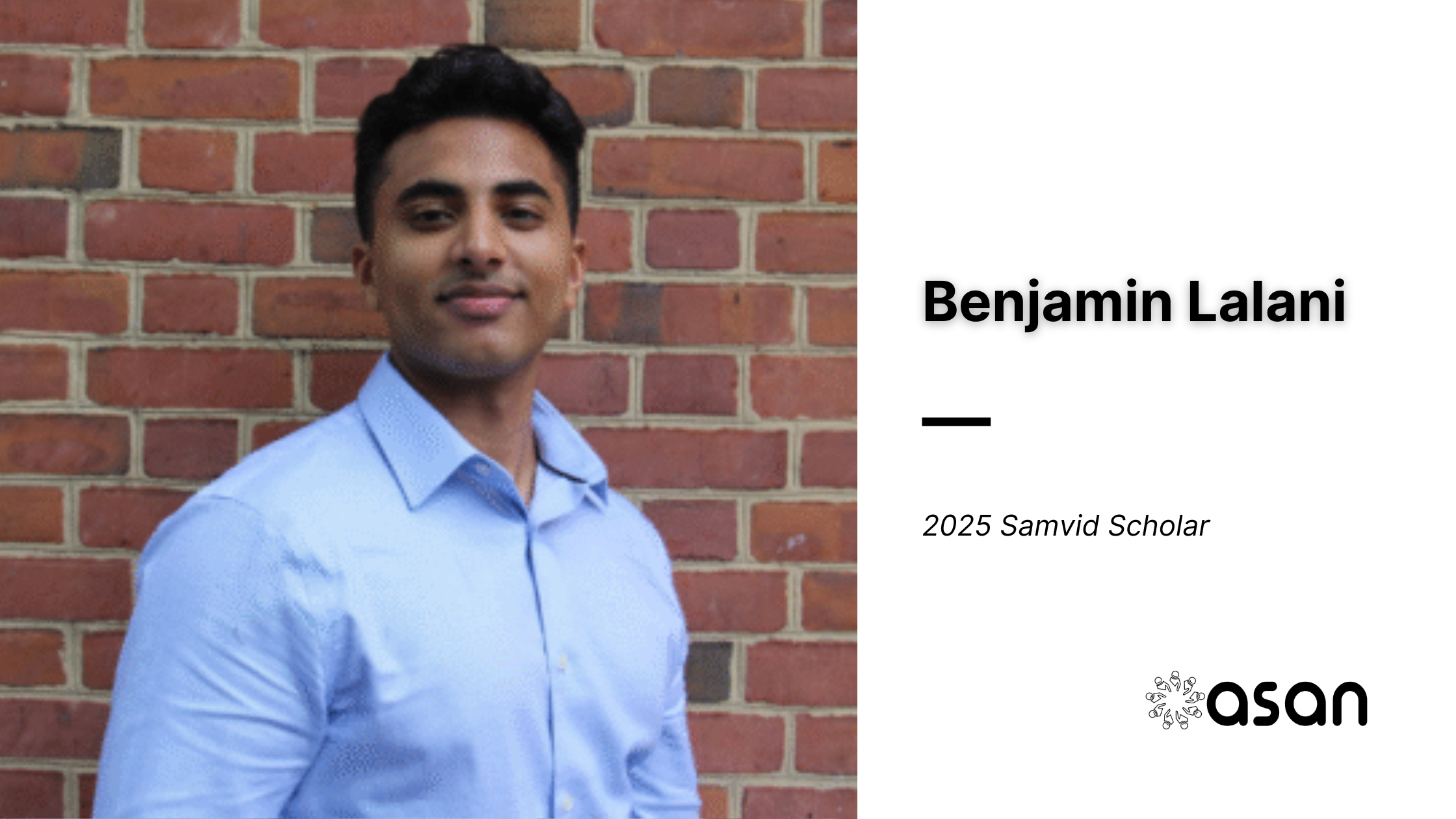 Benjamin Lalani Becomes First Samvid Scholar from Johns Hopkins University