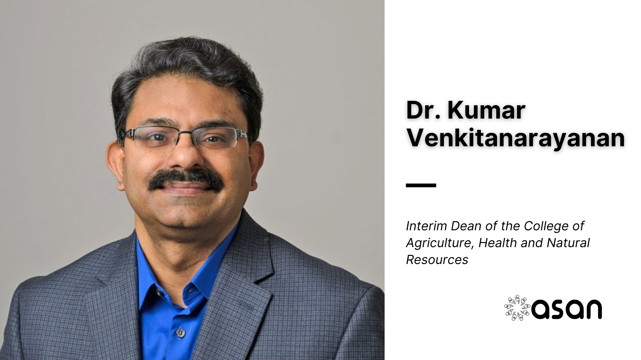 Kumar Venkitanarayanan Named Interim CAHNR Dean at UConn