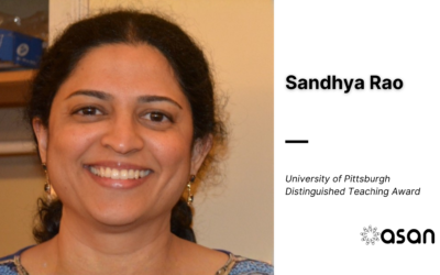 Sandhya Rao receives University of Pittsburgh Distinguished Teaching Award